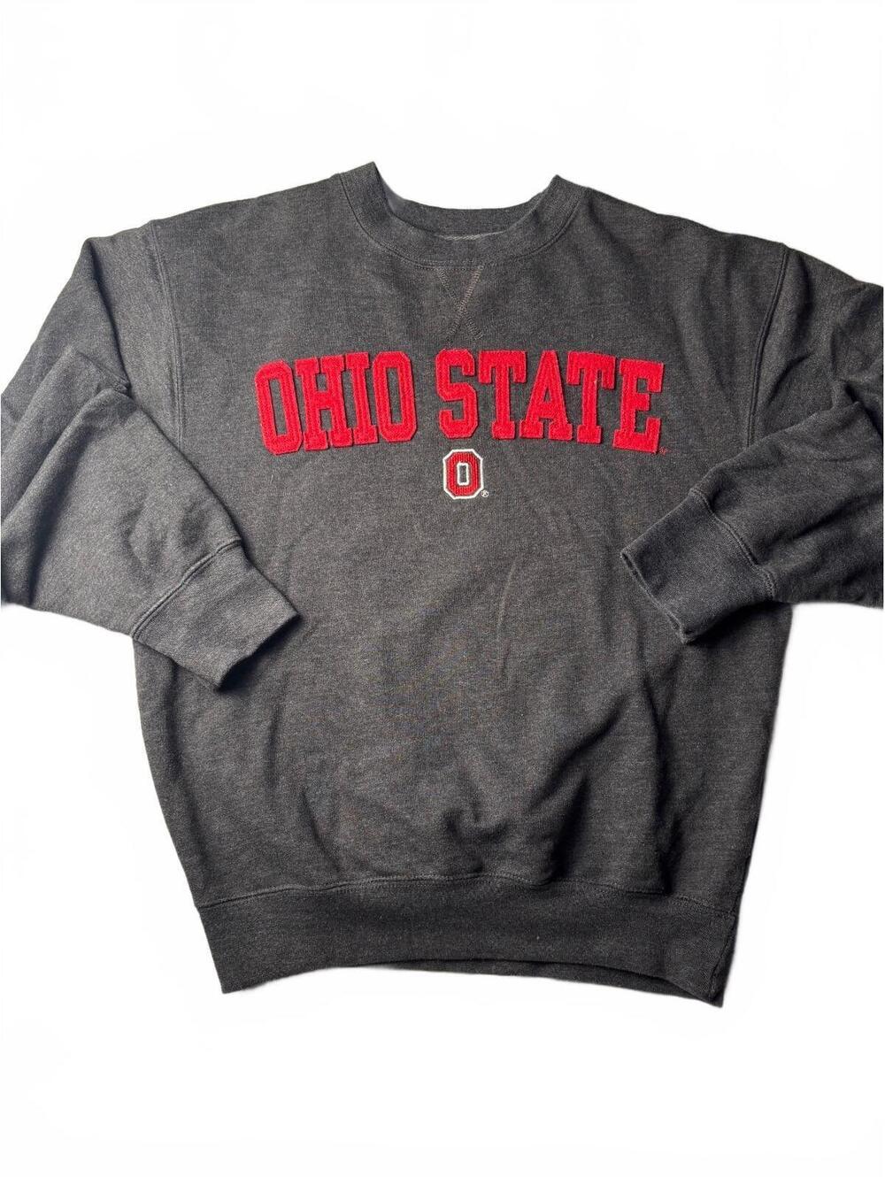 Gildan Ohio State Crewneck Sweatshirt Charcoal Gray Size L